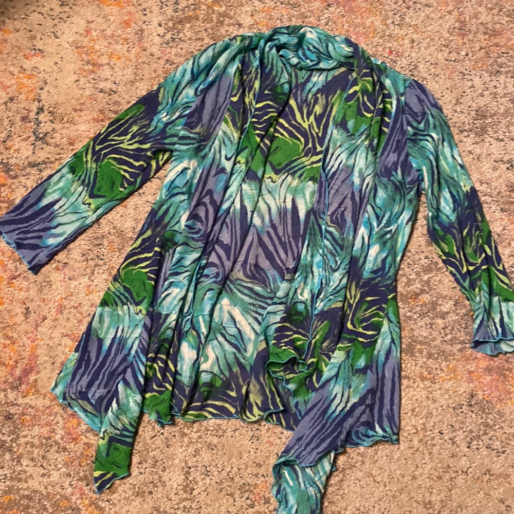 Bright Tropical Top Open Front S